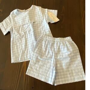 Chabre Toddler Boys 2 pc Gingham outfit NWT size 4T